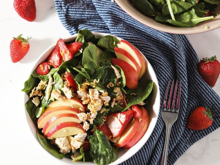 Apple & Chicken Spinach Salad