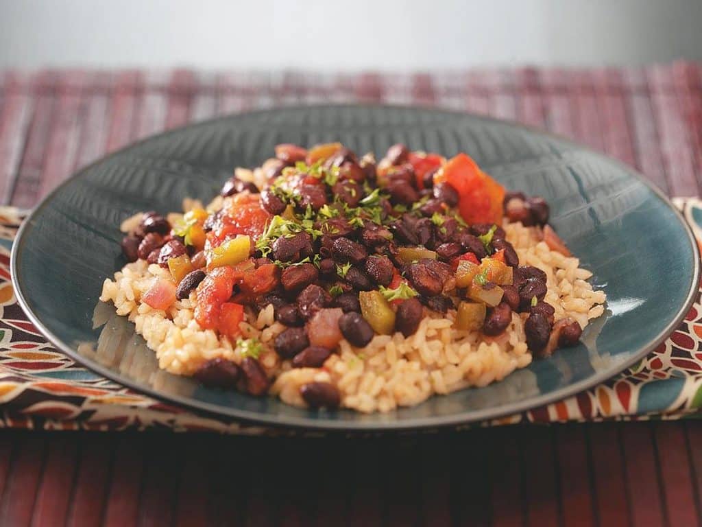 Slow Cooker Black Beans and Brown Rice