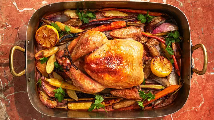 Healthy roasted chicken and veggies 