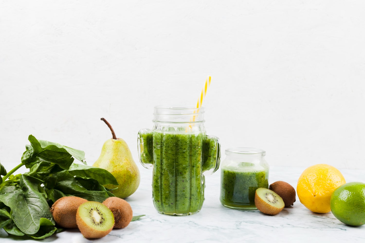 Chlorophyll shot, a glass of green juice