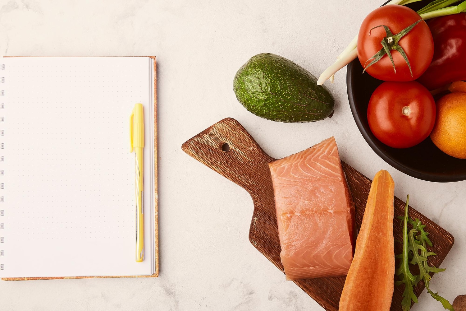 Keto Planner meals over table