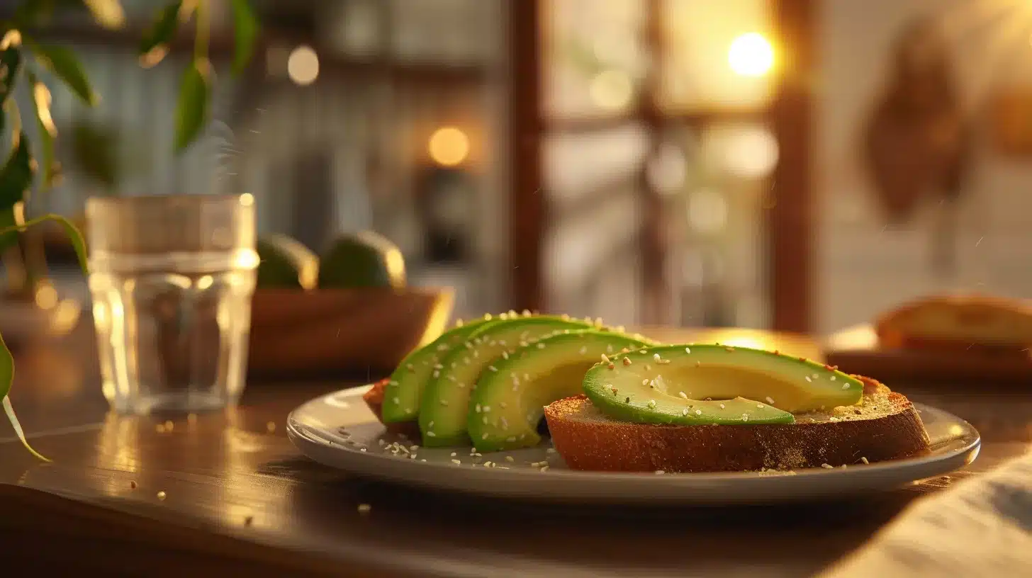 Whole Grain Toast With Avocado Slices