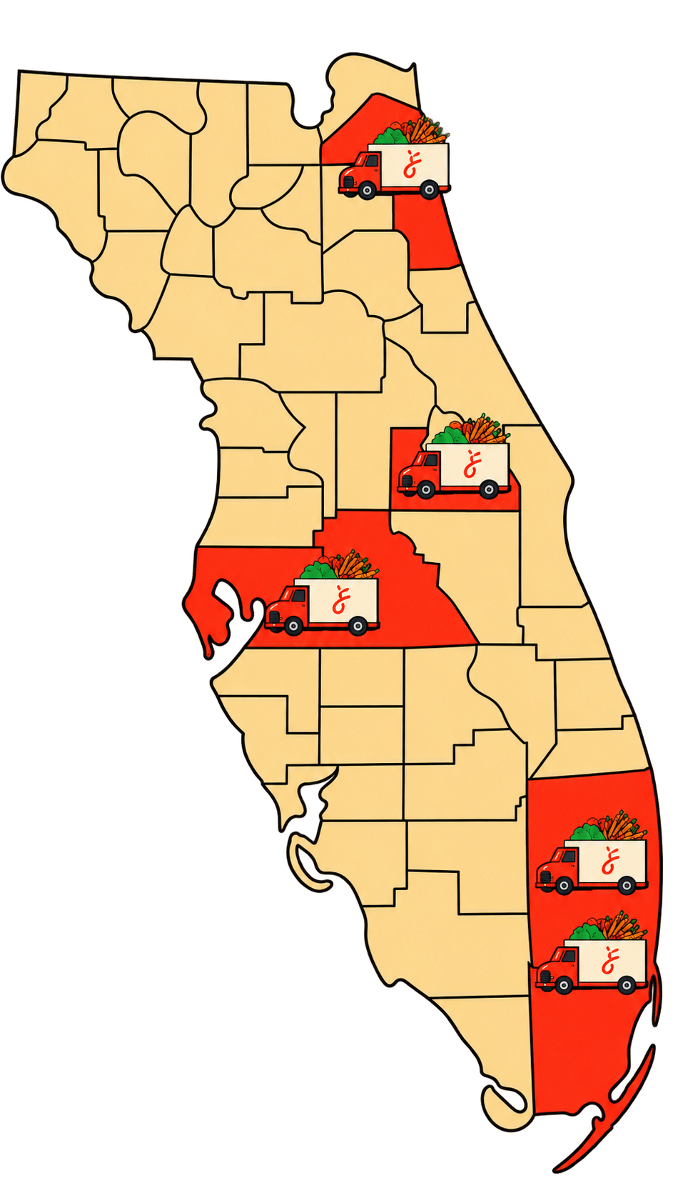 JFM Florida Delivery Map